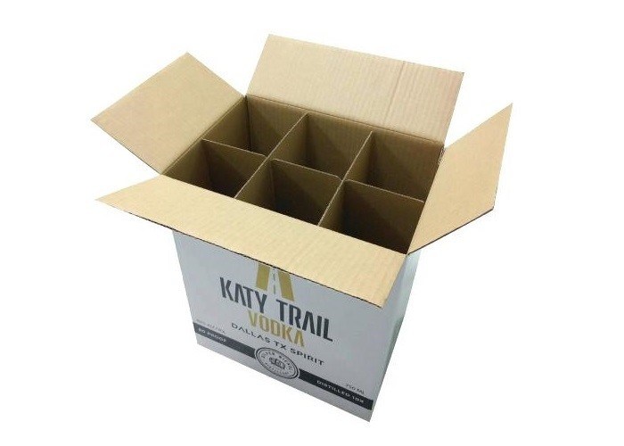 Liquor Bottle Wine Transport Box , Custom Printed 6 Bottle Wine Shipper