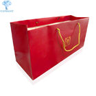Red Gift Bags With Handles 18×13×7cm Recycled Paper Merchandise Bags