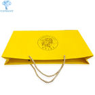 Handmade Flat Bottom Gold Gift Bags With Handles Hot Stamping