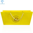 Handmade Flat Bottom Gold Gift Bags With Handles Hot Stamping