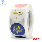 CMYK Gold Custom Sticky Labels 27mm Holographic Thank You Stickers