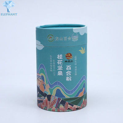 Round Bamboo Cardboard Cylinder Packaging Matte Lamination