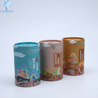 Round Bamboo Cardboard Cylinder Packaging Matte Lamination