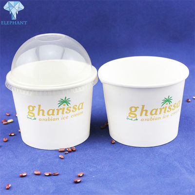 White 8oz 12oz Custom Printed Ice Cream Cups Biodegradable