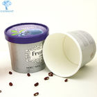 Eco Friendly Ice Cream Paper Cup Bowl Shape Embossing Varnishing