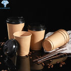 Recycled Throw Away Custom Disposable Coffee Cups Greaseproof