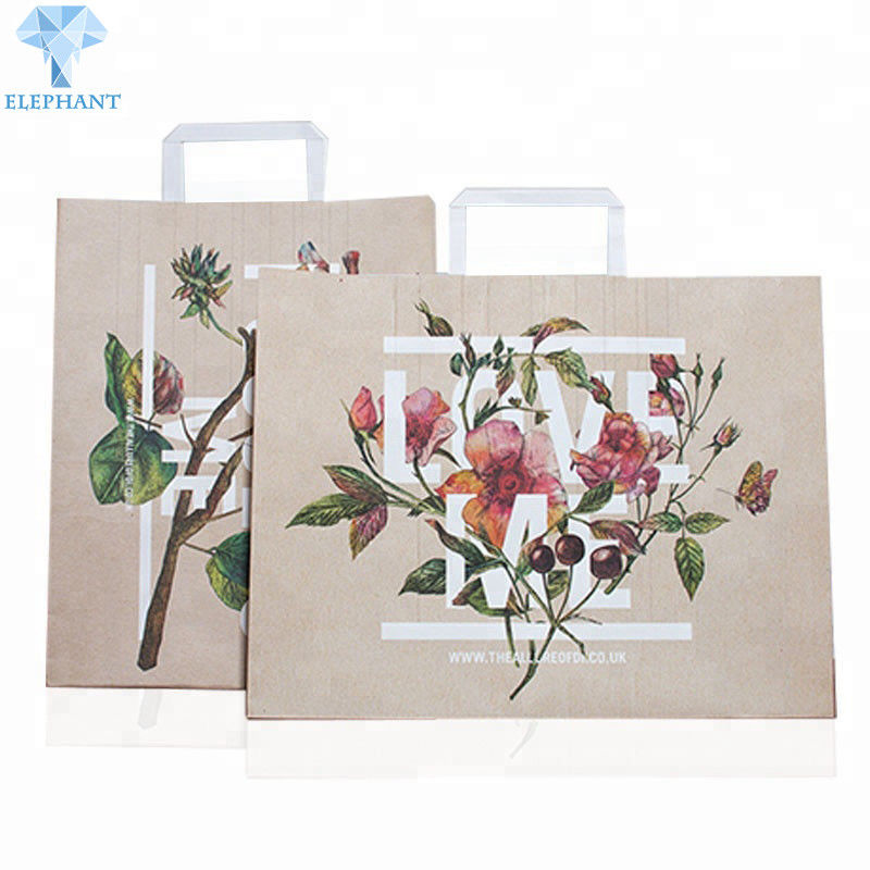Matt Varnish Ribbon Handle Gift Bags CCNB Brown Paper Party Bags