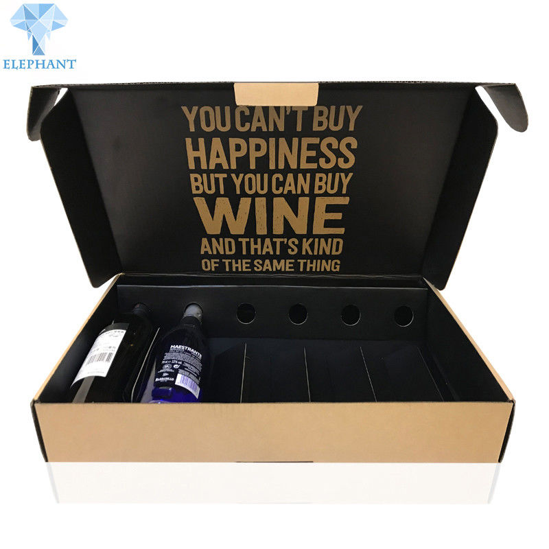 21cm×16cm×11cm Corrugated Shipping Boxes 6 Bottle Wine Shipping